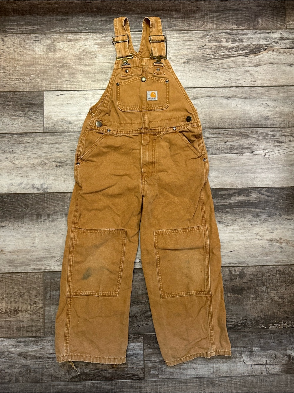 Carhartt Kids Caramel/Tan Duck Canvas Overalls